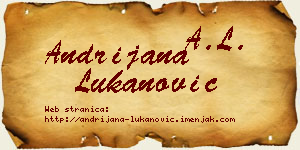 Andrijana Lukanović vizit kartica